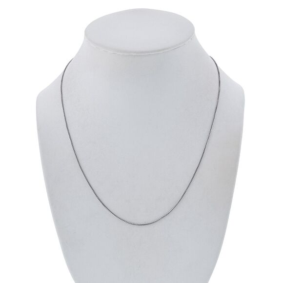 Vintage PC Sterling Silver 925 0.9mm Box Chain Necklace 18" - Picture 1 of 3